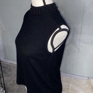 Designer’s Originals  | VTG beaded embellish band neck sleeveless top | Sz PP